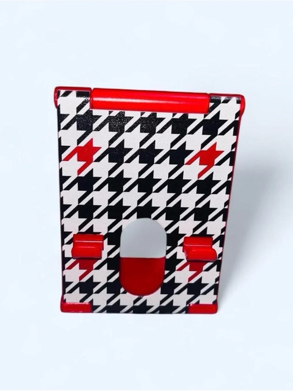 Universal Red & Black Houndstooth Phone Stand Case Accessory